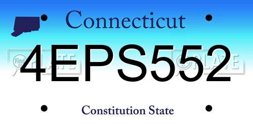 4EPS552 Connecticut License Plate