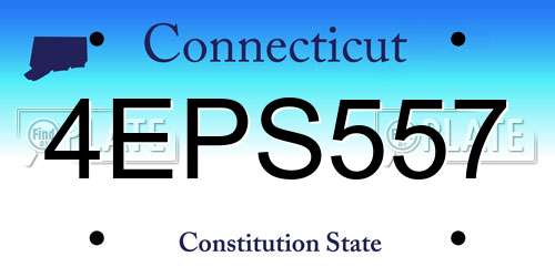 4EPS557 Connecticut License Plate