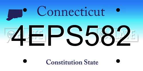 4EPS582 Connecticut License Plate