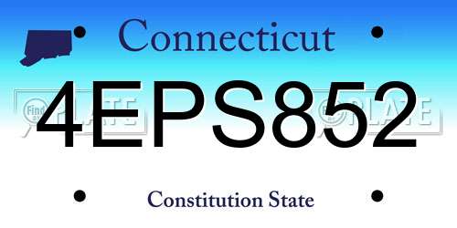 4EPS852 Connecticut License Plate