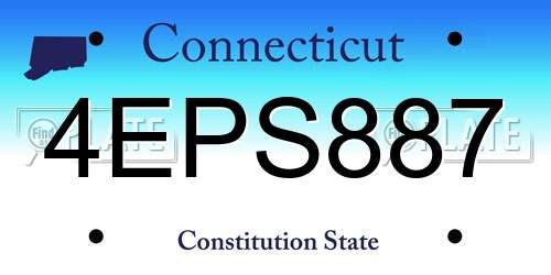 4EPS887 Connecticut License Plate