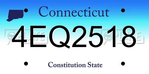 4EQ2518 Connecticut License Plate