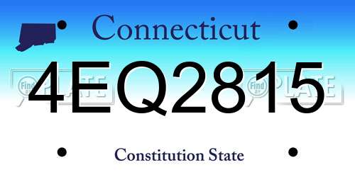 4EQ2815 Connecticut License Plate