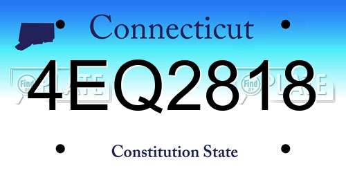 4EQ2818 Connecticut License Plate