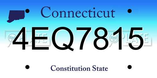 4EQ7815 Connecticut License Plate