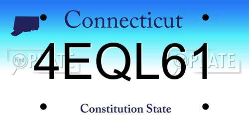 4EQL61 Connecticut License Plate