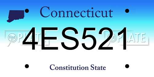4ES521 Connecticut License Plate