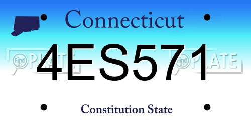 4ES571 Connecticut License Plate