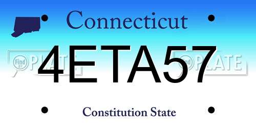 4ETA57 Connecticut License Plate
