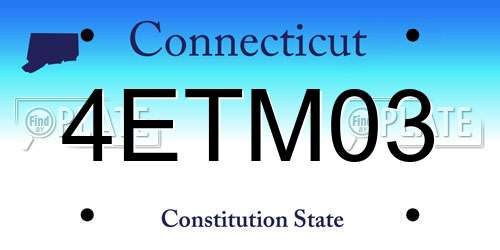 4ETM03 Connecticut License Plate