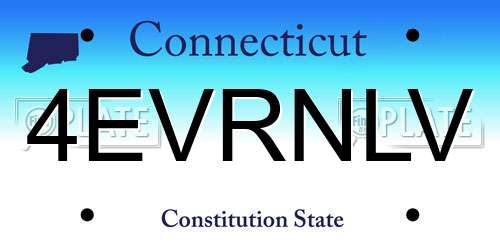 4EVRNLV Connecticut License Plate