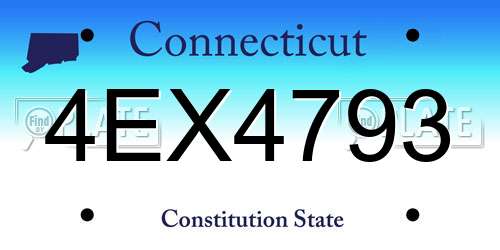 4EX4793 Connecticut License Plate