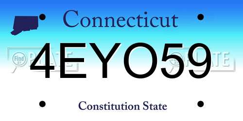 4EYO59 Connecticut License Plate