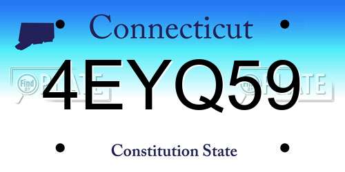 4EYQ59 Connecticut License Plate