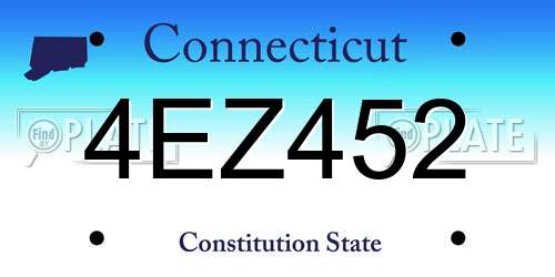 4EZ452 Connecticut License Plate