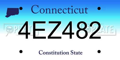 4EZ482 Connecticut License Plate