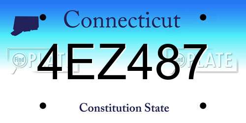 4EZ487 Connecticut License Plate