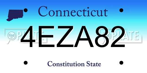 4EZA82 Connecticut License Plate
