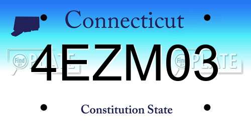 4EZM03 Connecticut License Plate