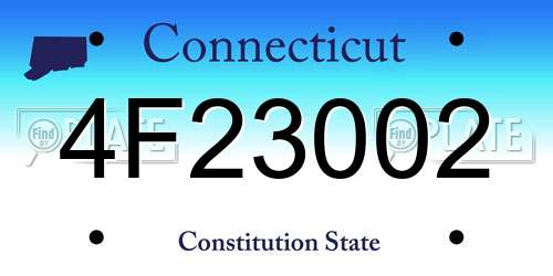 4F23002 Connecticut License Plate