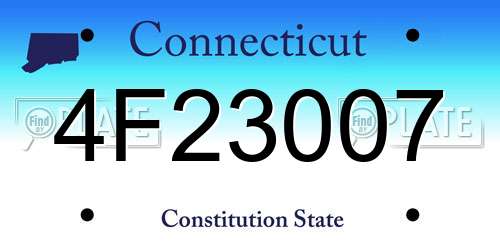 4F23007 Connecticut License Plate