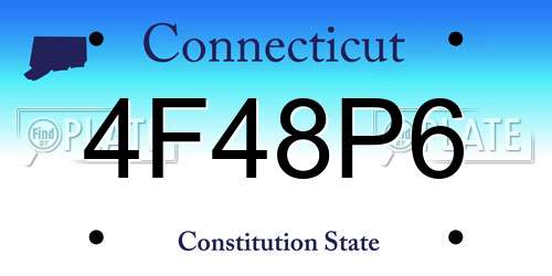 4F48P6 Connecticut License Plate