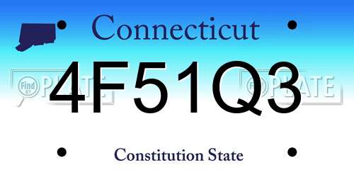 4F51Q3 Connecticut License Plate