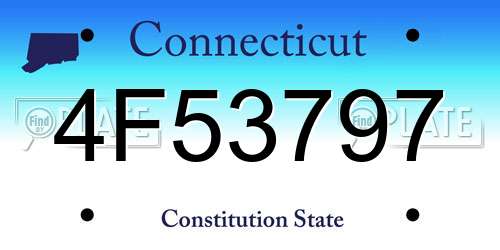 4F53797 Connecticut License Plate