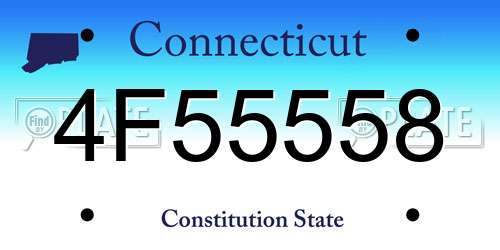 4F55558 Connecticut License Plate