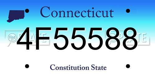 4F55588 Connecticut License Plate