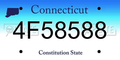 4F58588 Connecticut License Plate