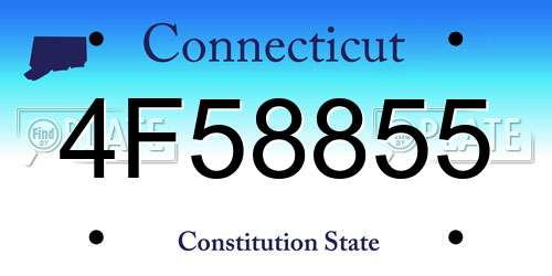 4F58855 Connecticut License Plate