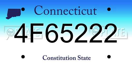 4F65222 Connecticut License Plate