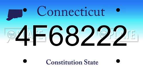 4F68222 Connecticut License Plate