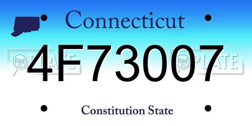 4F73007 Connecticut License Plate