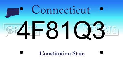 4F81Q3 Connecticut License Plate