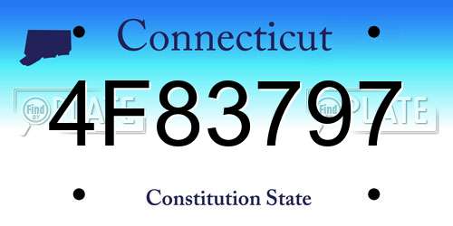4F83797 Connecticut License Plate