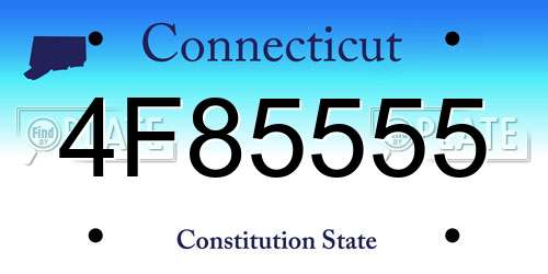 4F85555 Connecticut License Plate