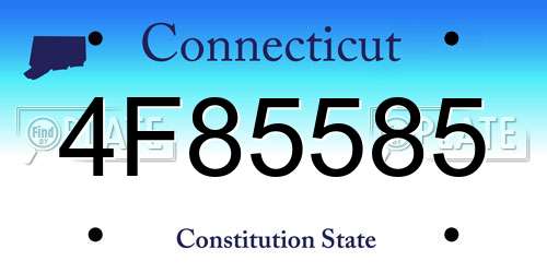 4F85585 Connecticut License Plate