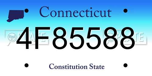 4F85588 Connecticut License Plate
