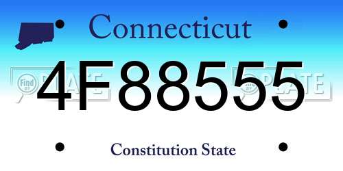 4F88555 Connecticut License Plate