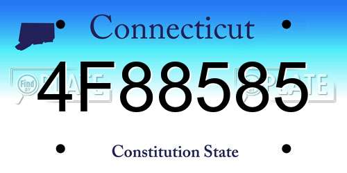 4F88585 Connecticut License Plate