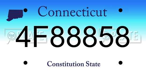 4F88858 Connecticut License Plate