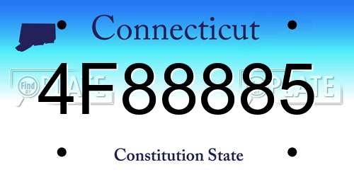 4F88885 Connecticut License Plate