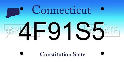 4F91S5 Connecticut License Plate