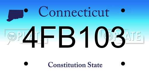 4FB103 Connecticut License Plate