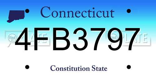 4FB3797 Connecticut License Plate
