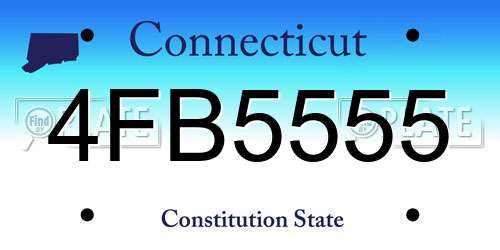 4FB5555 Connecticut License Plate
