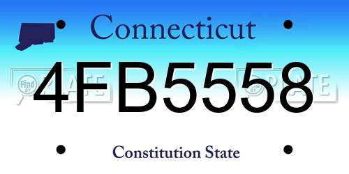 4FB5558 Connecticut License Plate