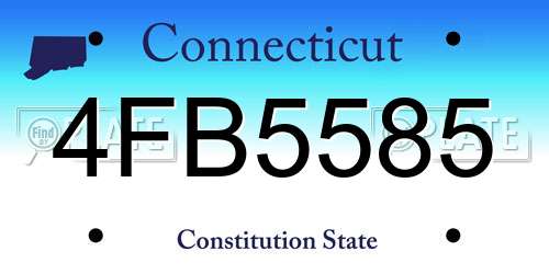 4FB5585 Connecticut License Plate